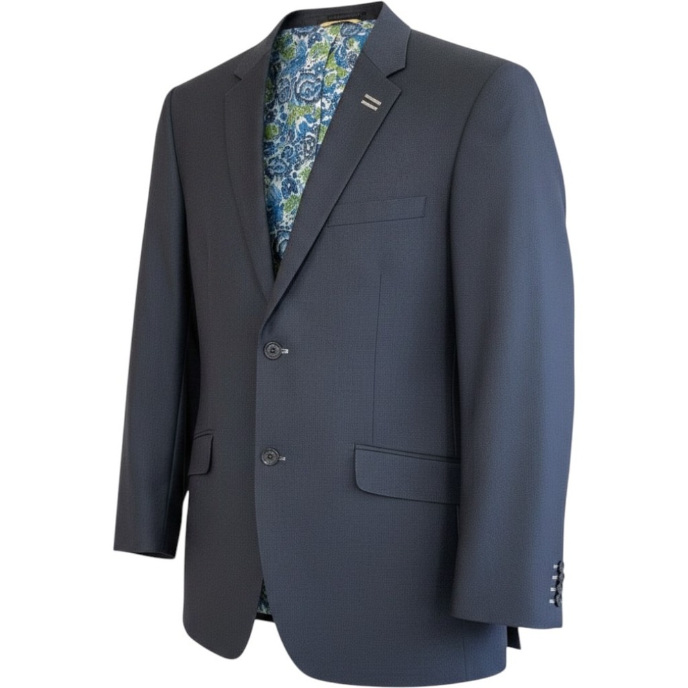 Haggar 1926 Originals Mens 42L Blazer Navy Blue Floral Lining Sport Coat 42 Long